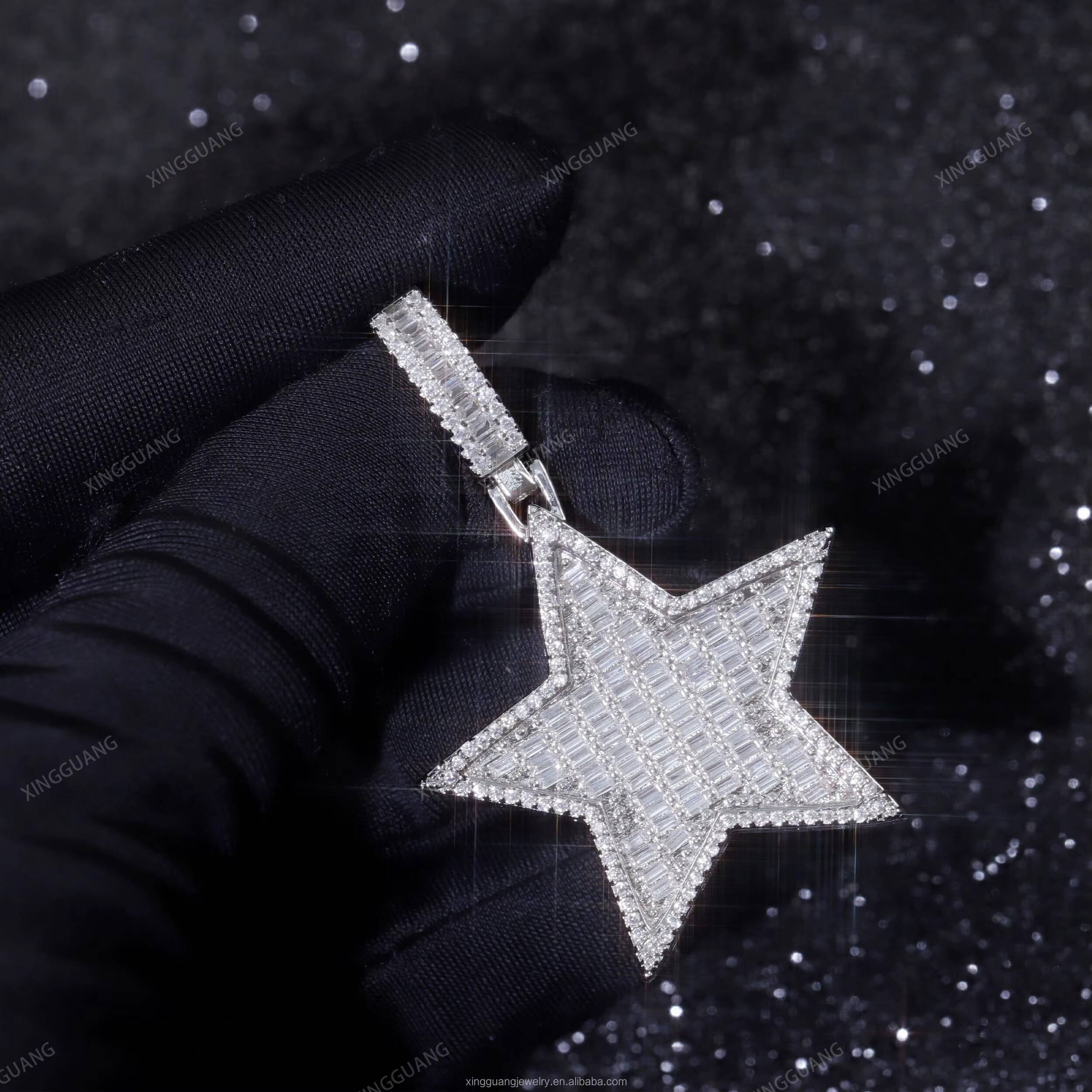 XG New Arrived Star Pendant Real 925 Silver CRA VVS Moissanite Pendant Fine Jewelry Pendant