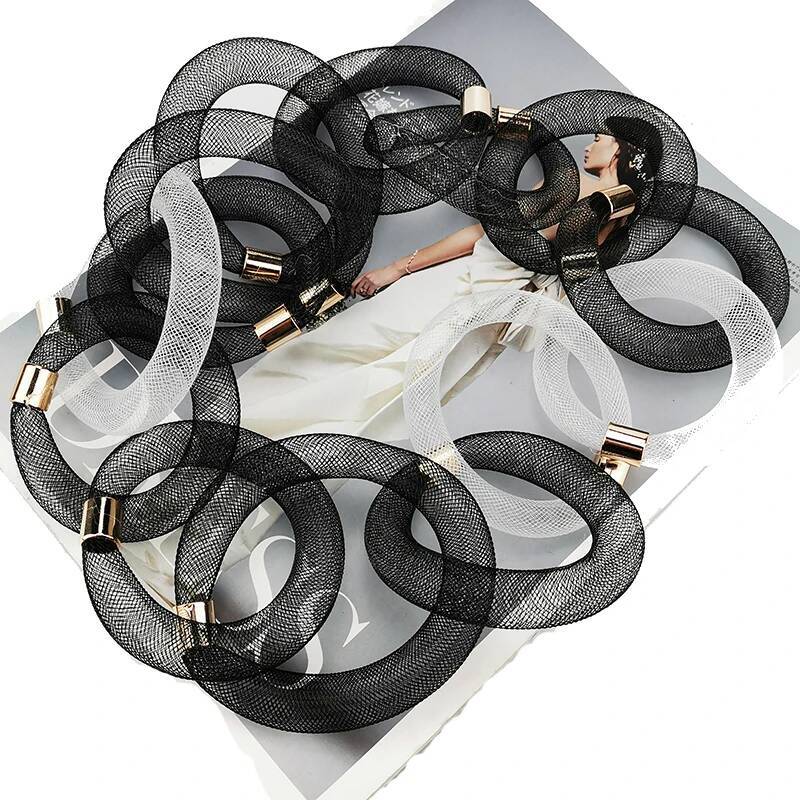 UK New Coarse Big Mesh Hollow Collar Necklaces Women Fashion Jewelry Handmade Choker Necklace For Wedding Party Jewelry for Women