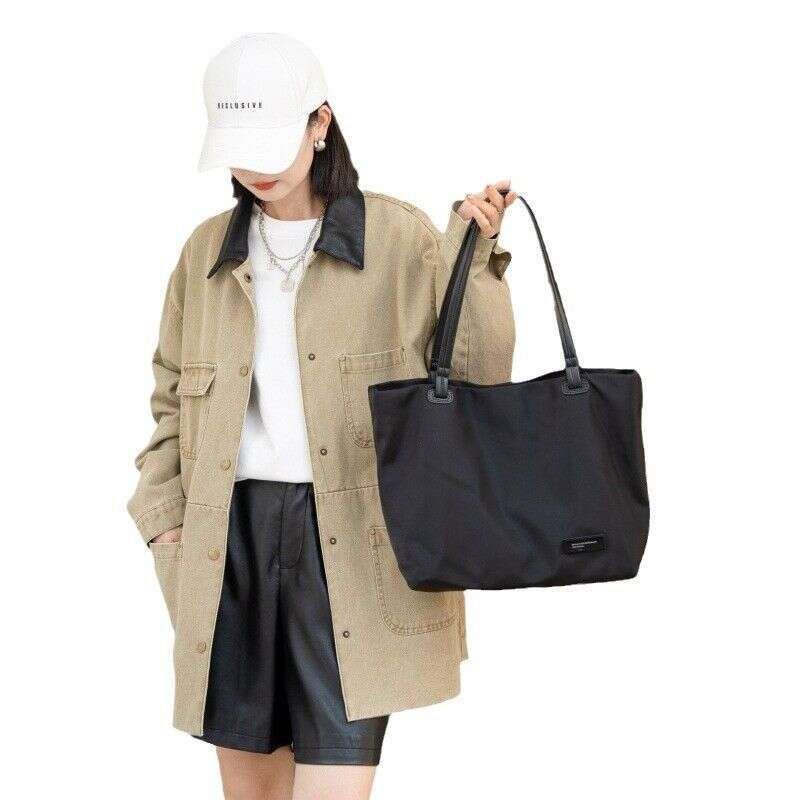 2025 New Simple Lightweight Nylon Tote Large Capacity Commuter Single Shoulder High-end Shopping Bag Bag-in-Bag