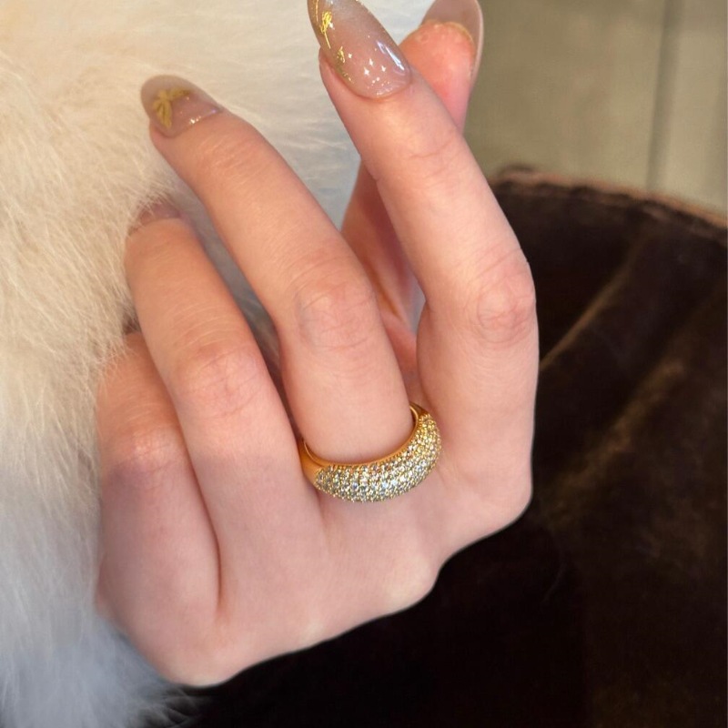 2025 Choucong Vintage Jewelry 925 Sterling Silver Gold Fill Pave White 5A Zircon Diamond Top Sell Elagent Gorgeous Eternity Lady Wedding Open Ring Adj