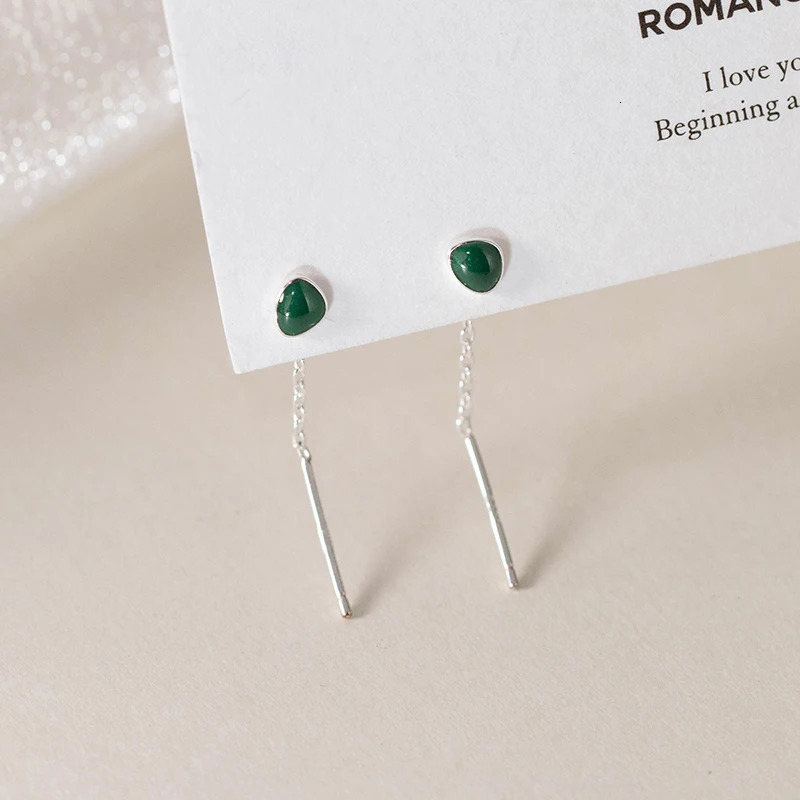 WANTME 925 Sterling Silver Fashion Unique n Avocado Green Enamel Ear Wires for Women Simple Sweet Drop Earrings Jewelry 250805