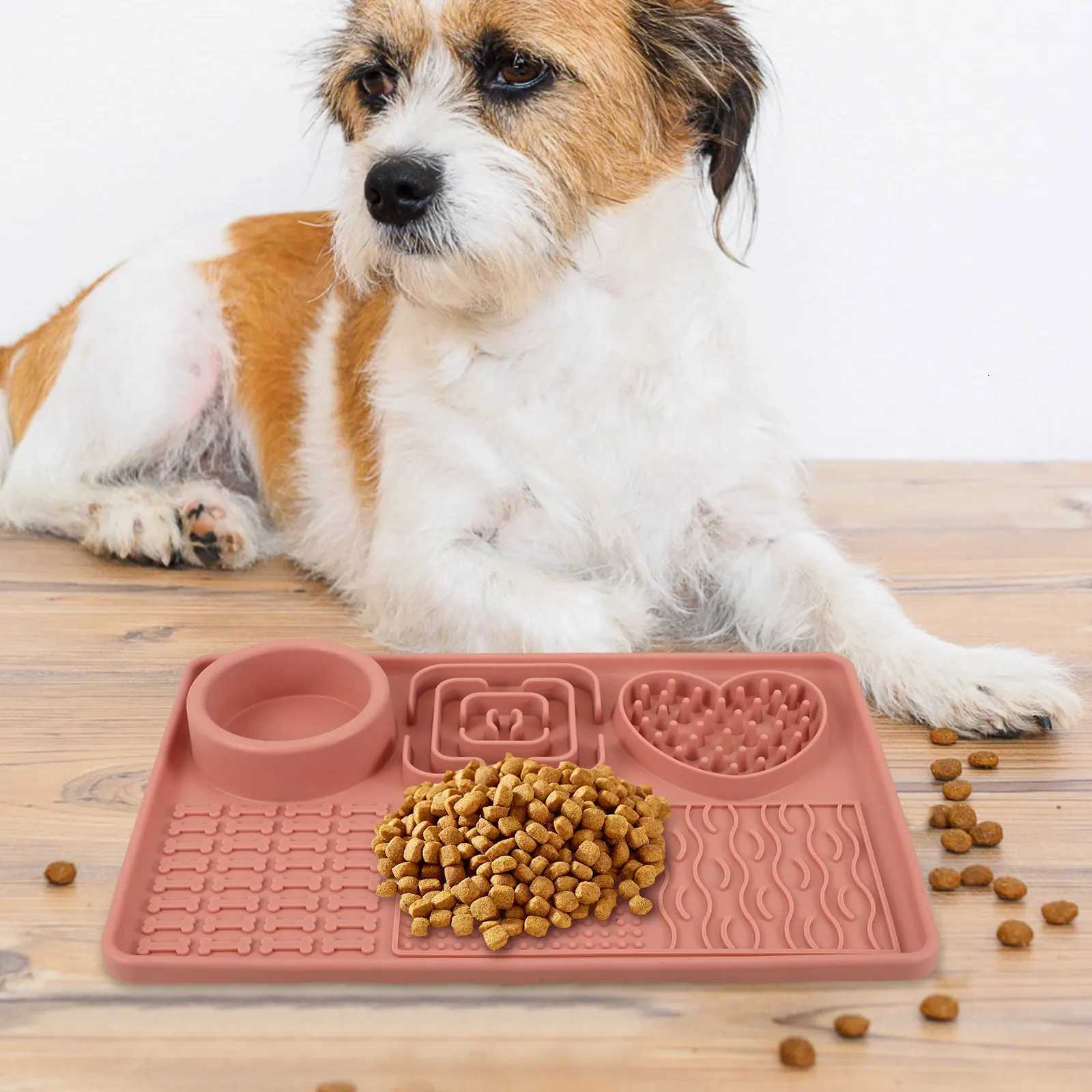 Pet Licking Pad Silicone Dog Cat Food Mat Suction Cup Large Pink Slow Feeder Training Calm Choking Prevention Washable Reusable Y250806