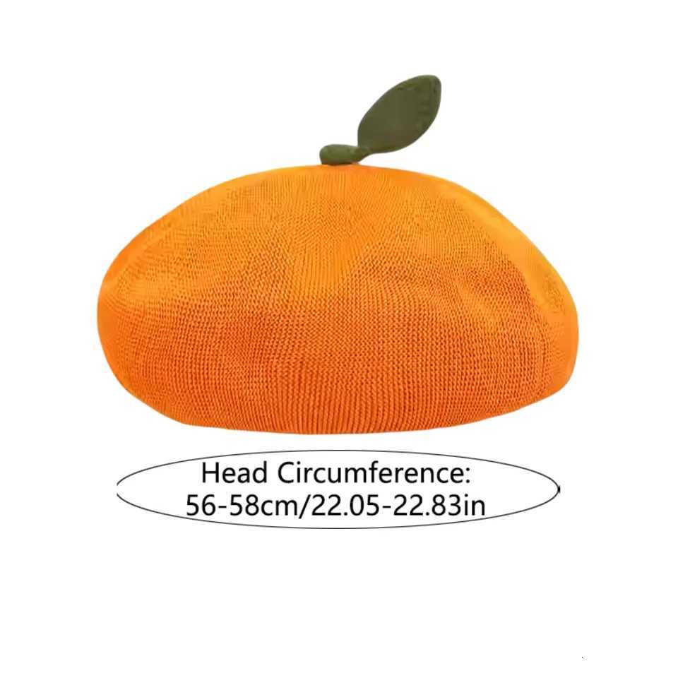 Retro Funny Orange Berets Creative Cute Tomato C Casual Vintage Painter Hat Unisex XJ250807