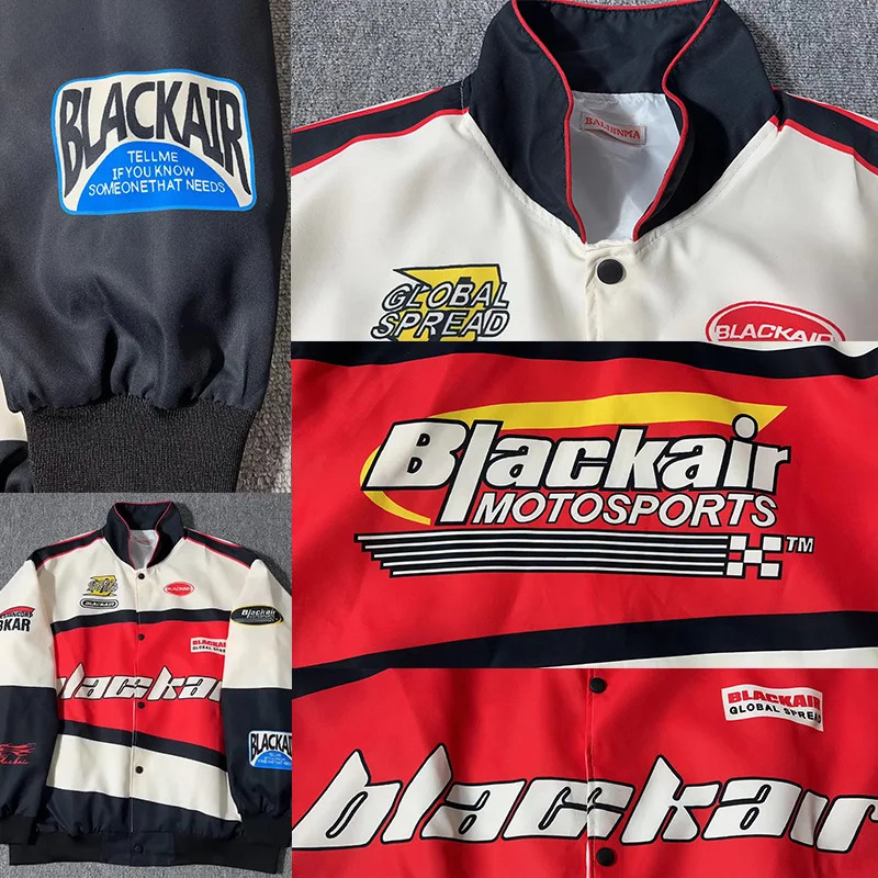 Retro Racing Jacket for Men High Street Motorcycle Jacket Spring Women Color Matching Baseball Coat Letter Print Top 250805