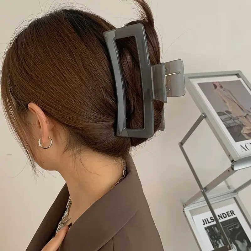 13CM Big Claw Clips for Thick Hair Simple Geometric Clip Head Grab Temperament ScratChing Clamp Hair Accessories U250807