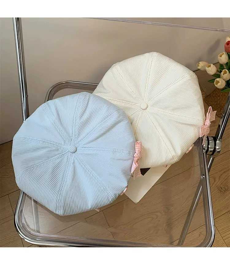 Womens Beret With Bow Flower - Janese Cute Versatile Painter Hat Slimming For Large Head Dopamine Fashion C Gift For Her XJ250807