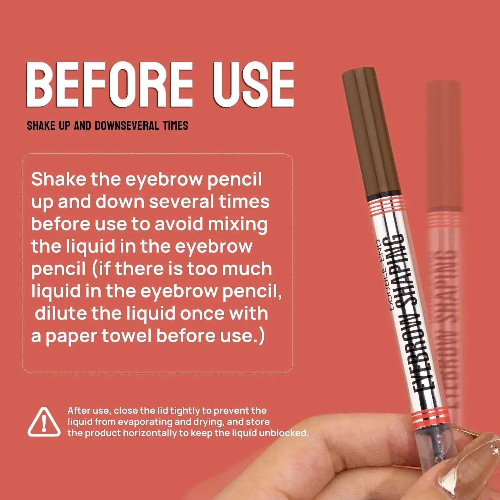 Double End Liquid Eyebrow Pencil 4 Tip Head Waterproof Sweatproof Chuitz Dry Long Lasting 2in1 Eyebrow Shaping Cream W250807