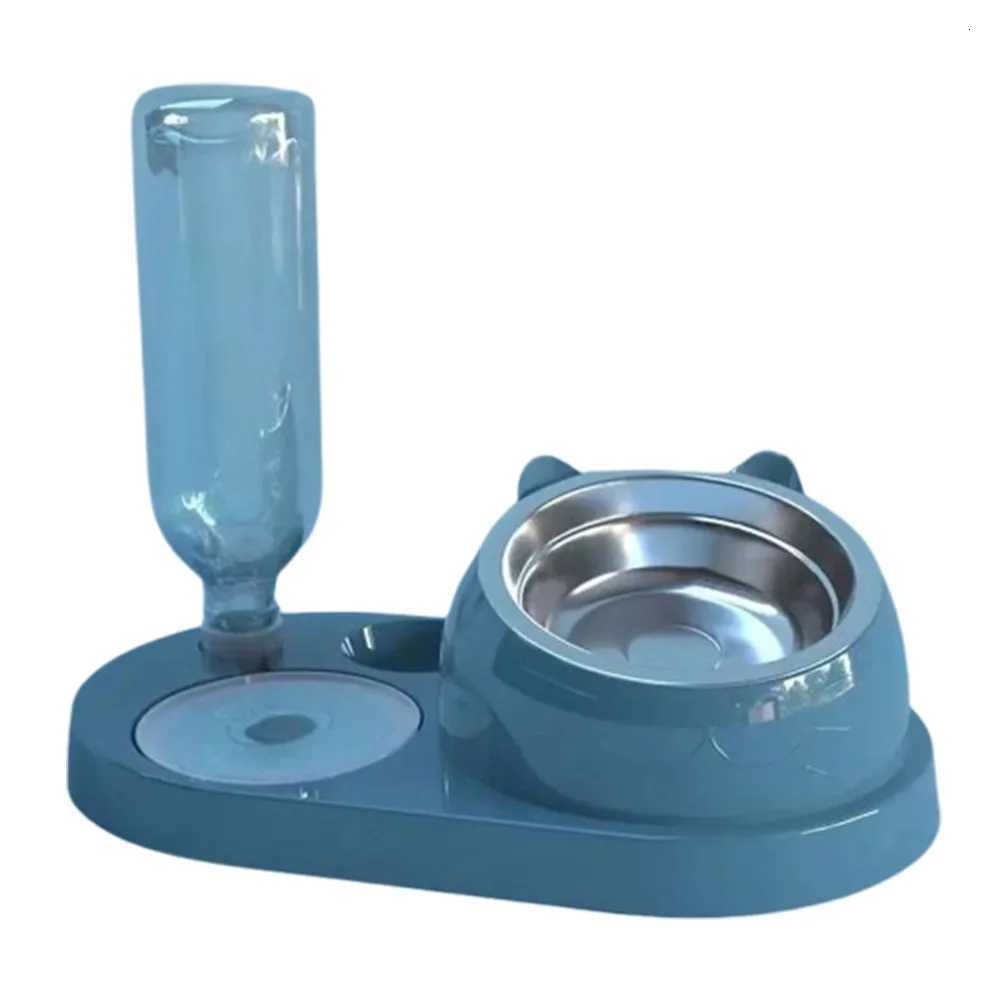 2 In 1 Cat Bowl Water Dispenser Automatic Water Storage Pet Food Bowl Food Container With Waterer Feeder Dog Cat Food Bowl Y2508061