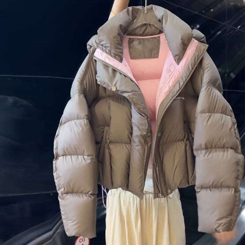 Designer Clothing 2025 Warm Thicken Down Women Winter Puffer Jacket Hooded Cotton Padded Korean Female Parkas Basic Coat Outerwear
