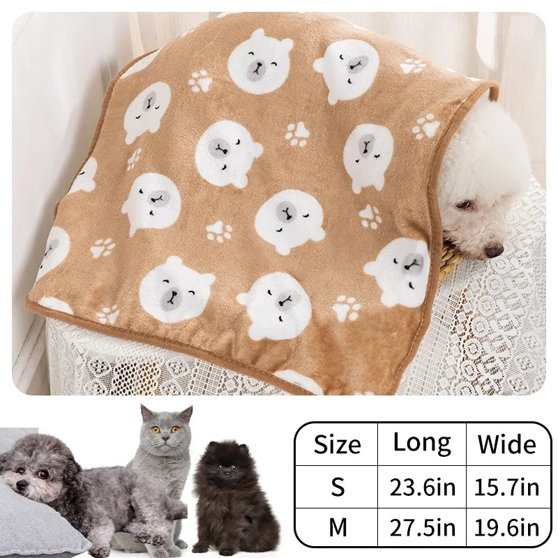 Soft Fluffy Pet Blanket Winter Warm Dog Blanket Cute Pet Bed Sheet Warm and Comfortable Cat and Dog Cushion Blanket Pet Supplies 250804