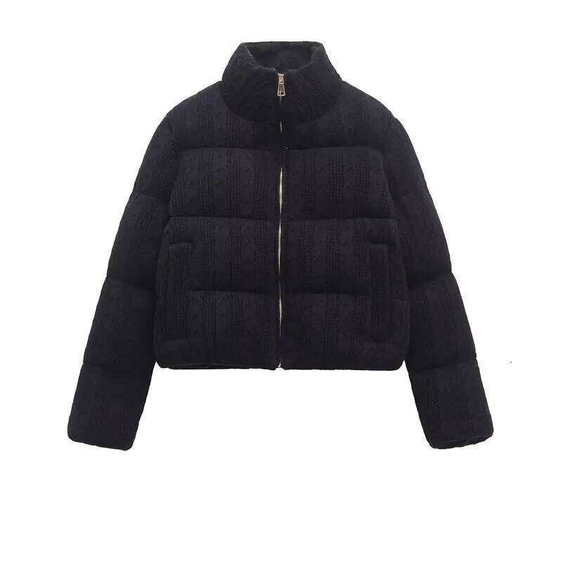 Designer Clothing 2025 Winter Women's Commute Thi Knitted Loose Jaet Outerwear Long Sve Zipper Closure Cotton Blend Faionable Versatile