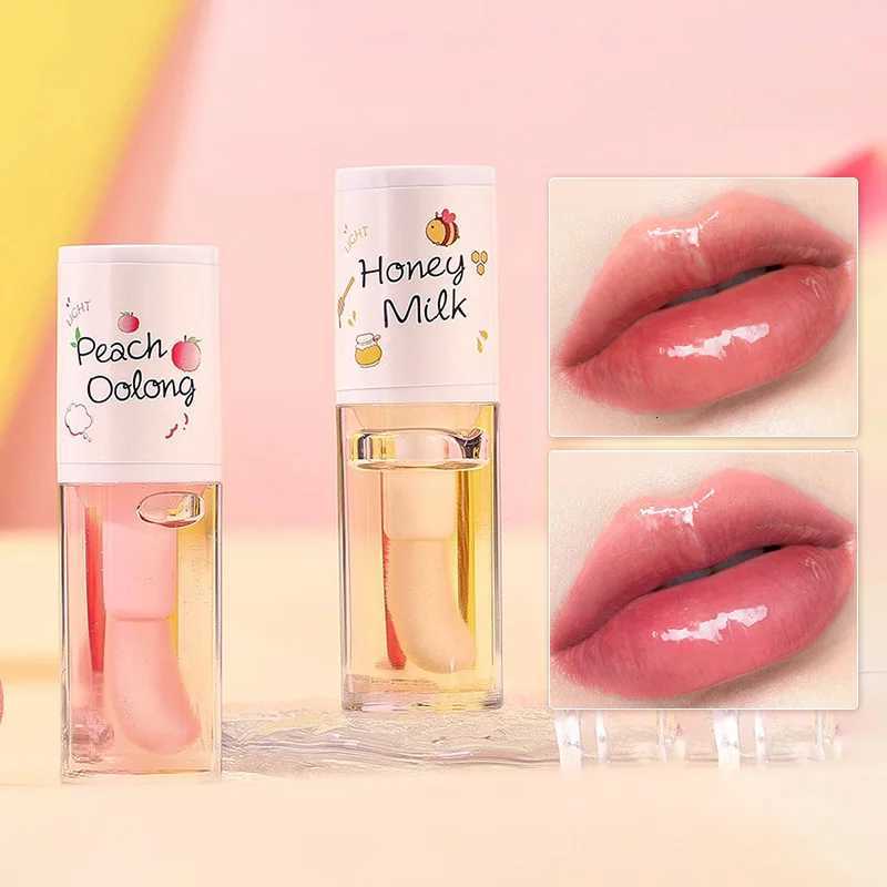 Peach Milk Honey Lip Oil Relieves Dry Moisturizing Lip Gloss Fades Lip Lines Water Light Lips Big Brush Head CuteXJ250807