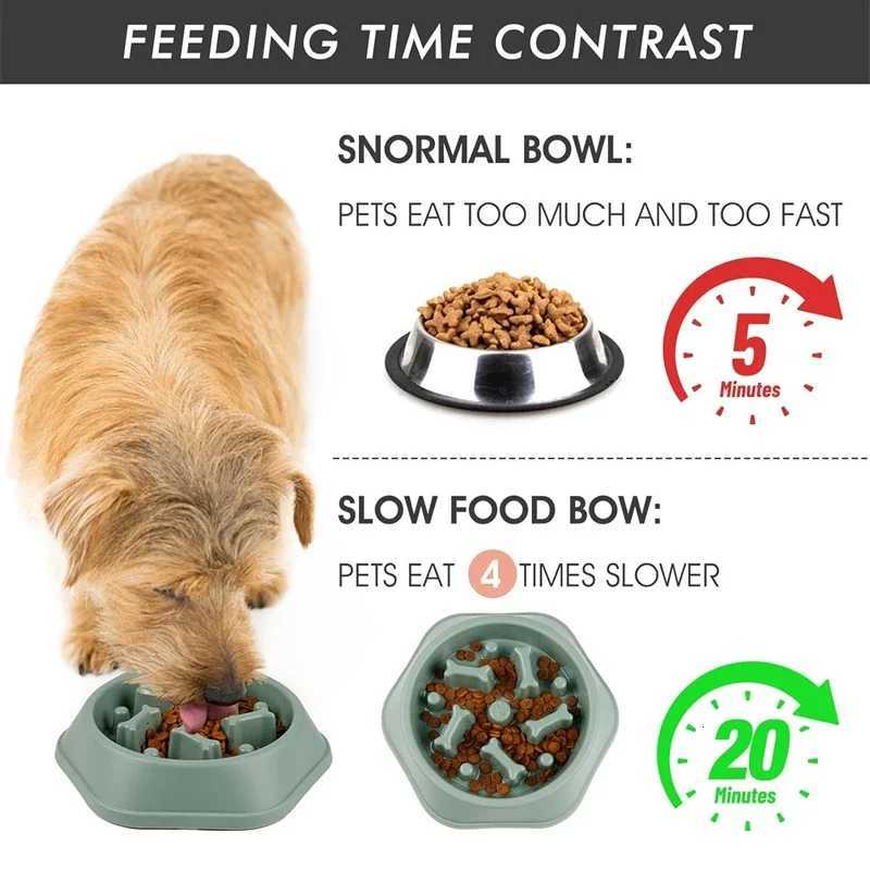Slow Feeder Dog Bowl Anti-choking Slow Feeding Bowls for Dogs Anti-slip Pet Slow Eat Dishes Bowls for Small Medium Dogs Y250806