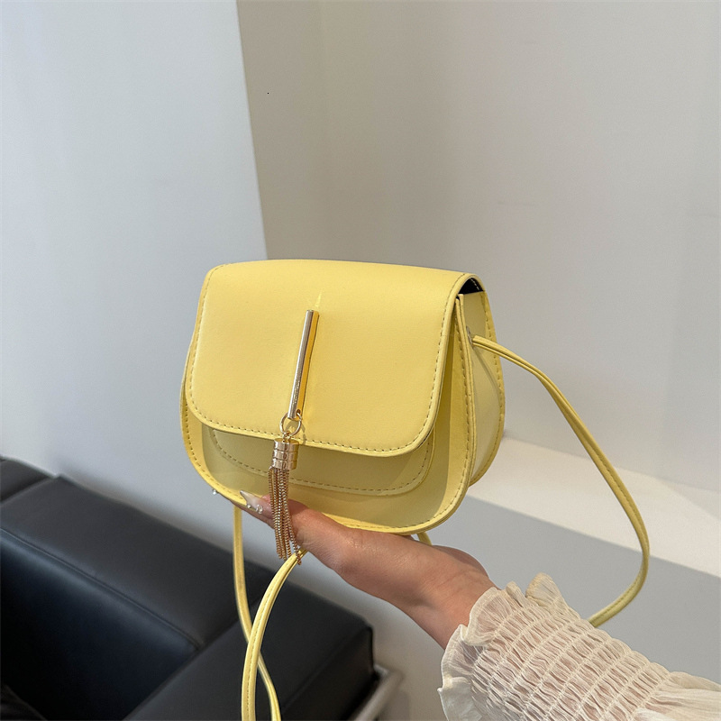 TB BHULAMTE Designer Luxury Women's Mini Handbag Urban Fashion Simple Solid Color Single Shoulder Tassel Small Square Bag New Versatile Casual Ma