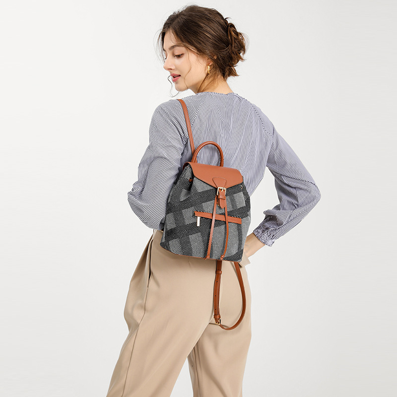 Trendy Womens Bag New Fashion Scottish Canvas ing Casual Versatile Travel Backpack R250807