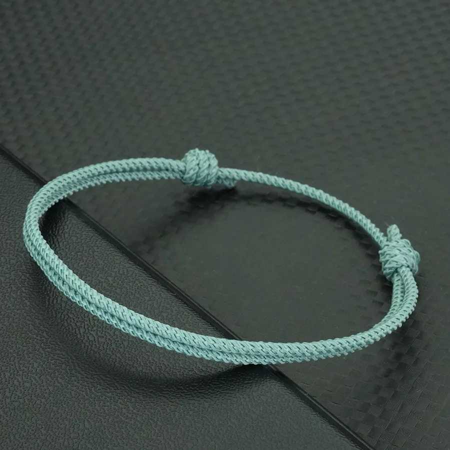 Stylish Handmade Rope Bracelet for Men and Women Double Layer 2mm Thin String Adjustable Knot Wristband Outdoor Sports Couple Hand Jewelry W250807