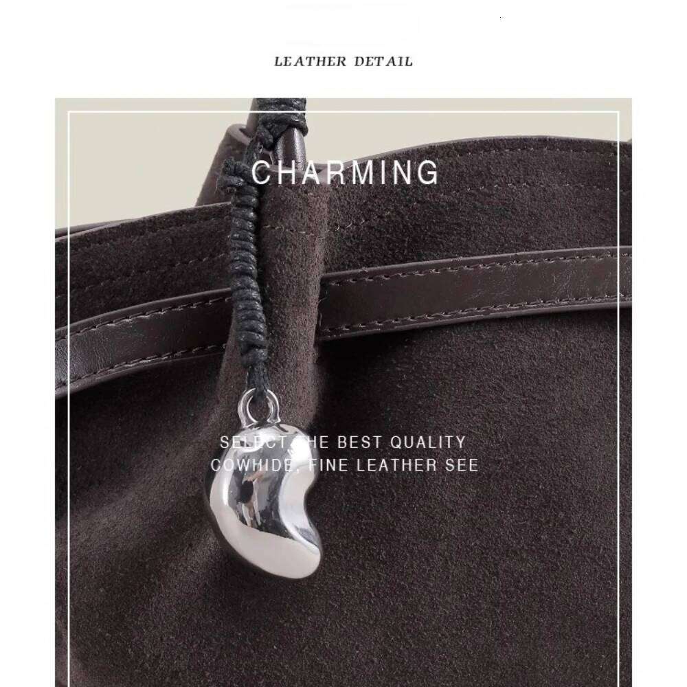 Vintage Early Autumn Collection Trapeze Tote Matte Suede Cow Leather Women Handbag Coffee Camel Color Commuter Crossbody Bag 20250805