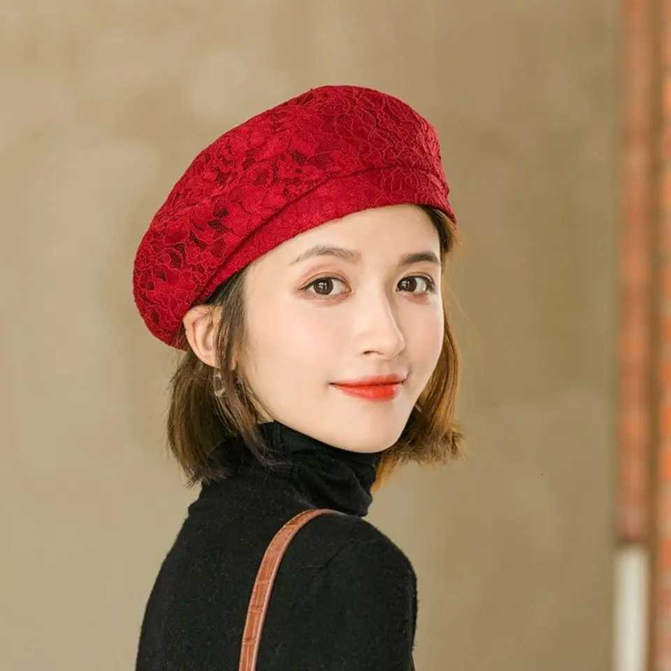Thin Lace Beret Ladies Summer Street Shoot Fashion Bud Hat Elegant Artistic Spring Autumn Department Painter Hat Decorative Hats XJ250807