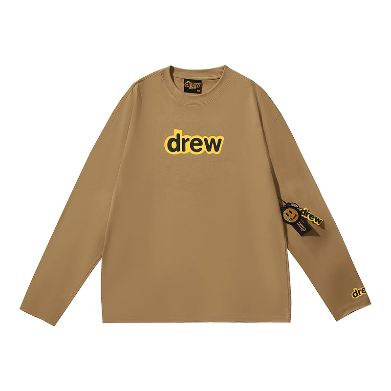 Drew House Hot Sale Mens Clothing Printing logo T shirt men's and women's Trendy and best-selling new long-sleeved