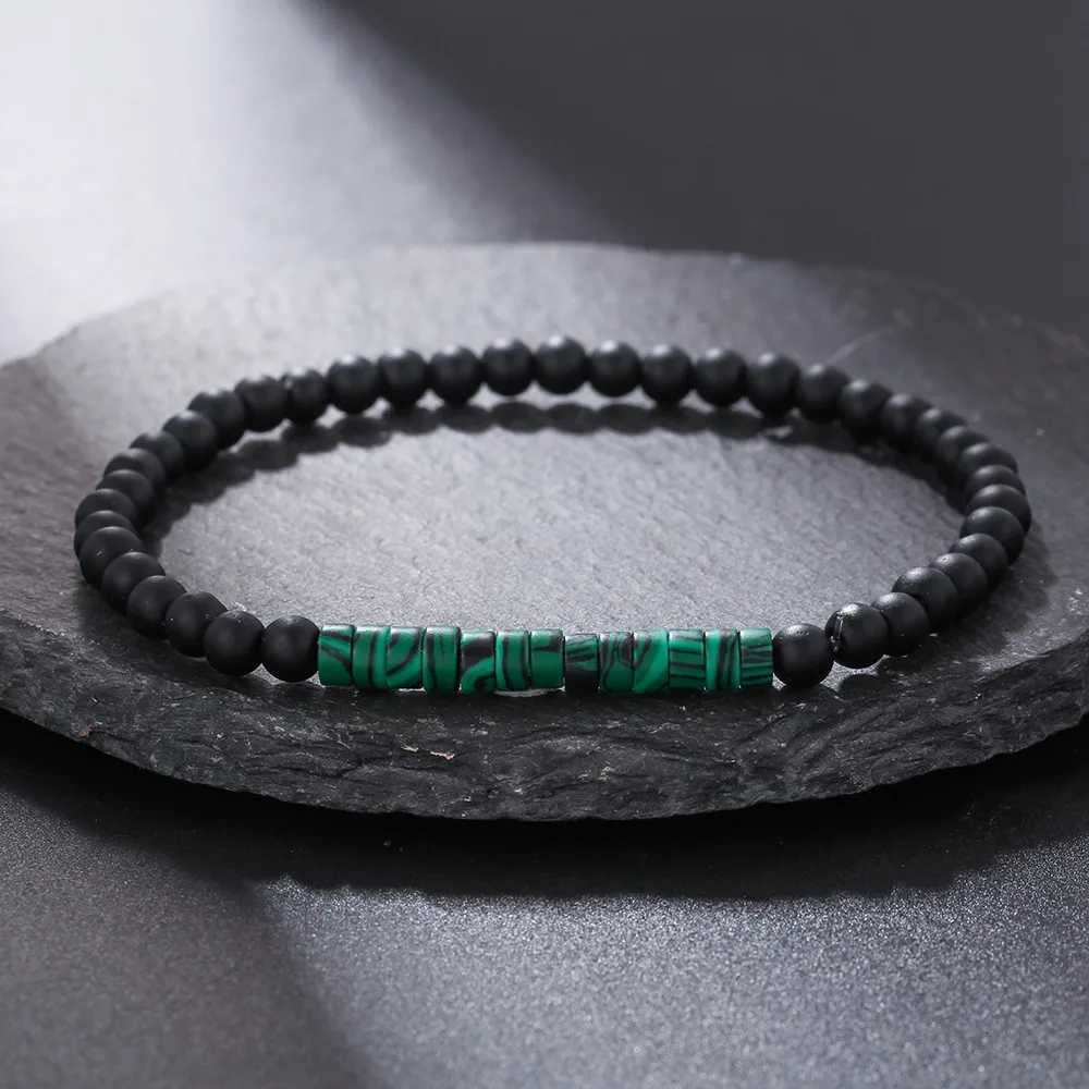 4mm 5 Style Handmade Onyx Beads Mens Bracelet Luxury Emperor Stone Simple Bracelet for Men Armband Jewelry Homme W250807