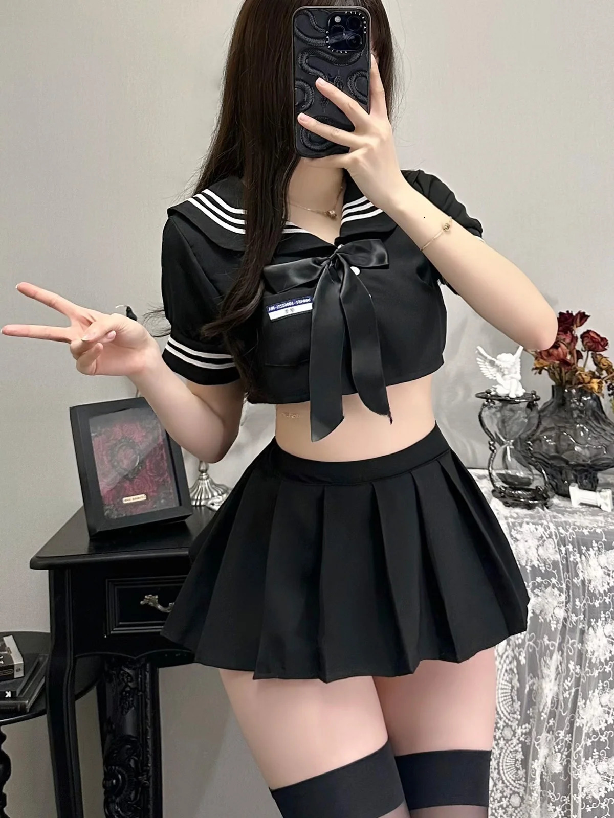 Cute Sailor Collar orm Skirt Set Sexy School Girl Costume Polyester Fabric Outfit Anime Cosplay Clothing 250729