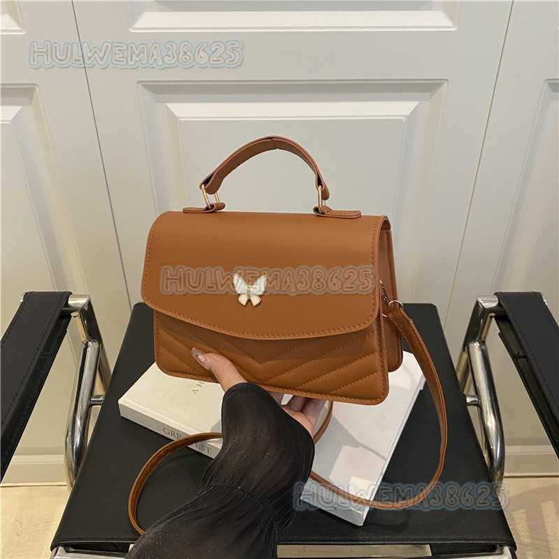 2025 Trendy Casual Textured Small Bag for Women New Elegant Butterfly Niche Single Shoulder Crossbody Bag Small Square Bag H250806