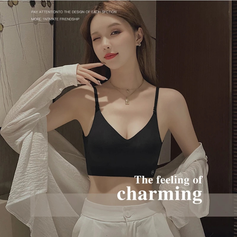 Sexy Ushaped Back Lingerie Female Inner Wear Summer Thin Without Trace Backless Triangle Cup Polymerization Bra 250807