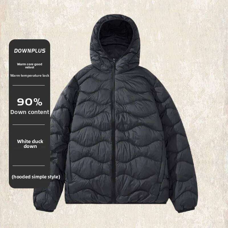 HL Men's White Duck Lightweight Down Winter Portable Outdoor Hiking Thick Windproof And Warm Jacket