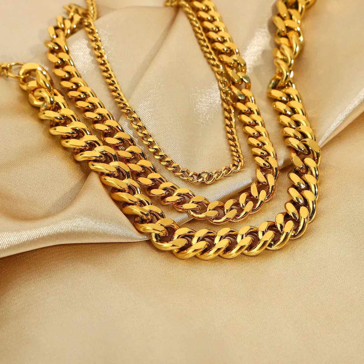 Gold Plated 316L Stainless Steel Stacking Chain Anklets For Women 3mm 6mm 8mm Punk Miami Cuban Chain Anklet Foot Jewelry Y250805