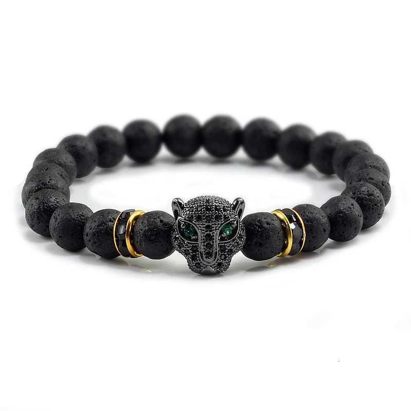 12 Style Bracelet Men Black Lava Healing Balance Beads Reiki Buddha Prayer Natural Stone Yoga Bracelet For Women Leopard Head W250807