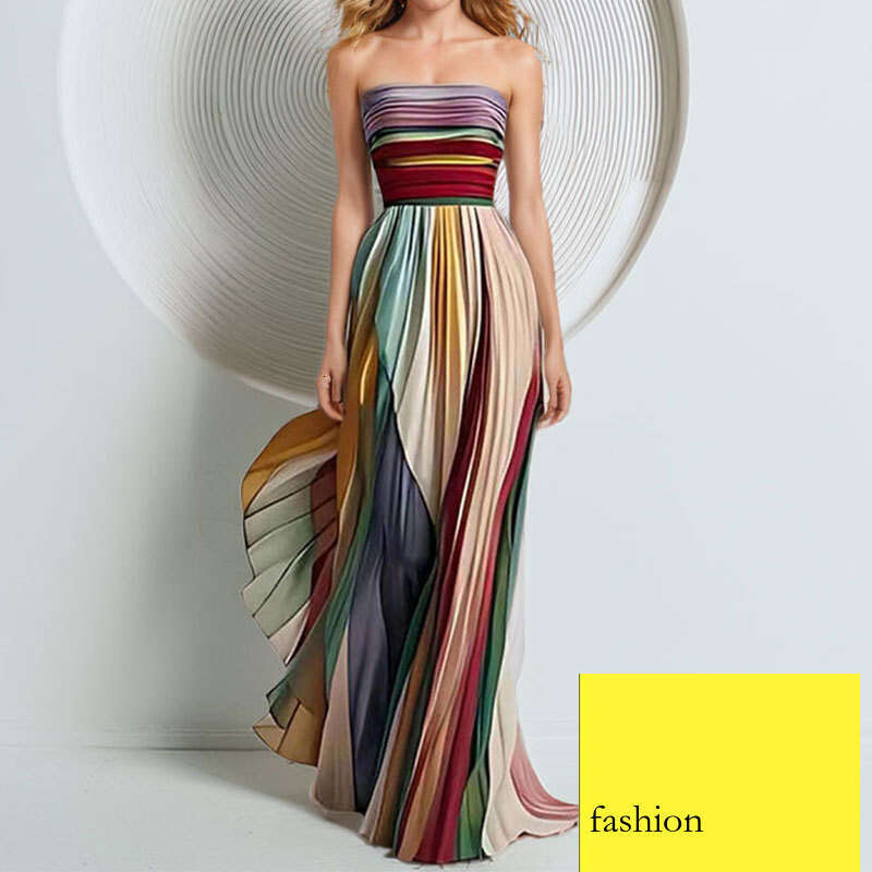 Spring New Sexy Strapless Colorful Long Gown Dress 661 B5 h7