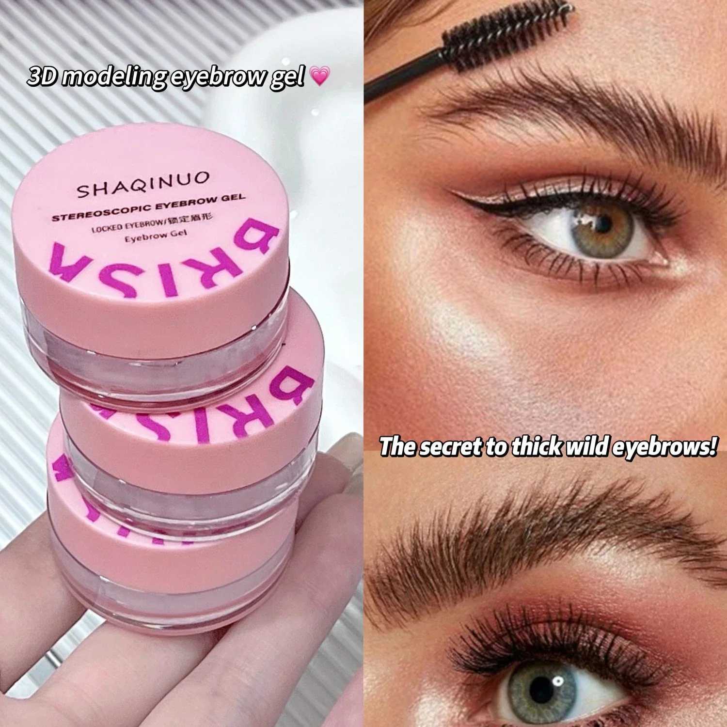 Transparent Wild Eyebrow Styling Gel Eyebrow Shaping Film Cream Waterproof Eyebrow Gel Soap Wax With Brush Setting Eye Makeup W250807