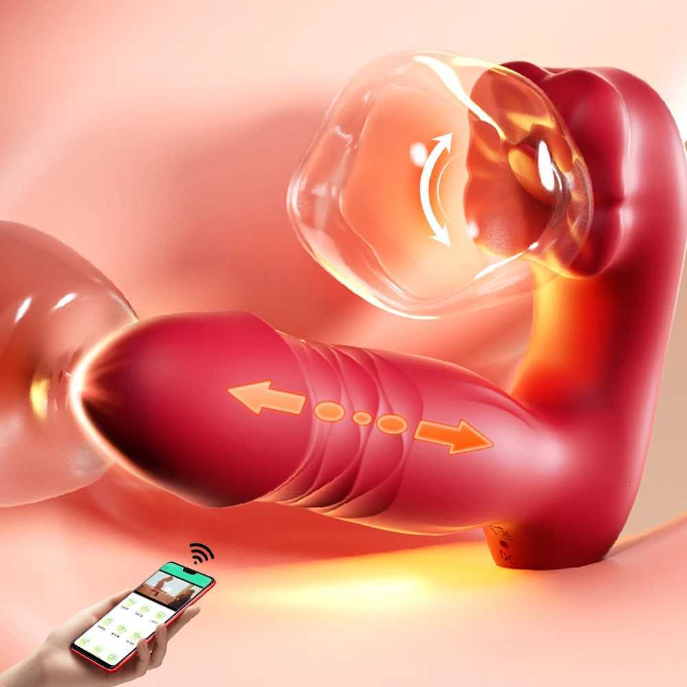 Throsting Dildo Tongue Vibrator App Control Wearable Clit Vagina G Spot Massager Nipple Anal Female Masturbate Sex Toy for Women W250807