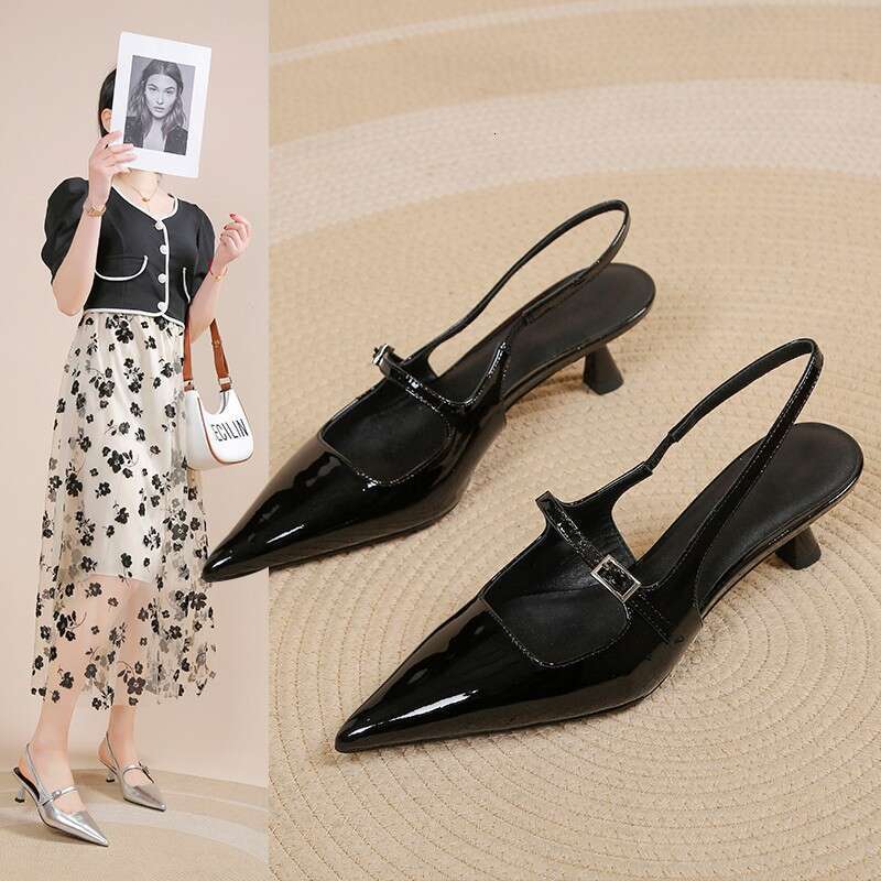 35-42 French Style Backless Pointed Toe One-Strap Women's Sandals 2025 Summer New Thin Wine Glass Heel designer shoes High Heels Comfortable for 