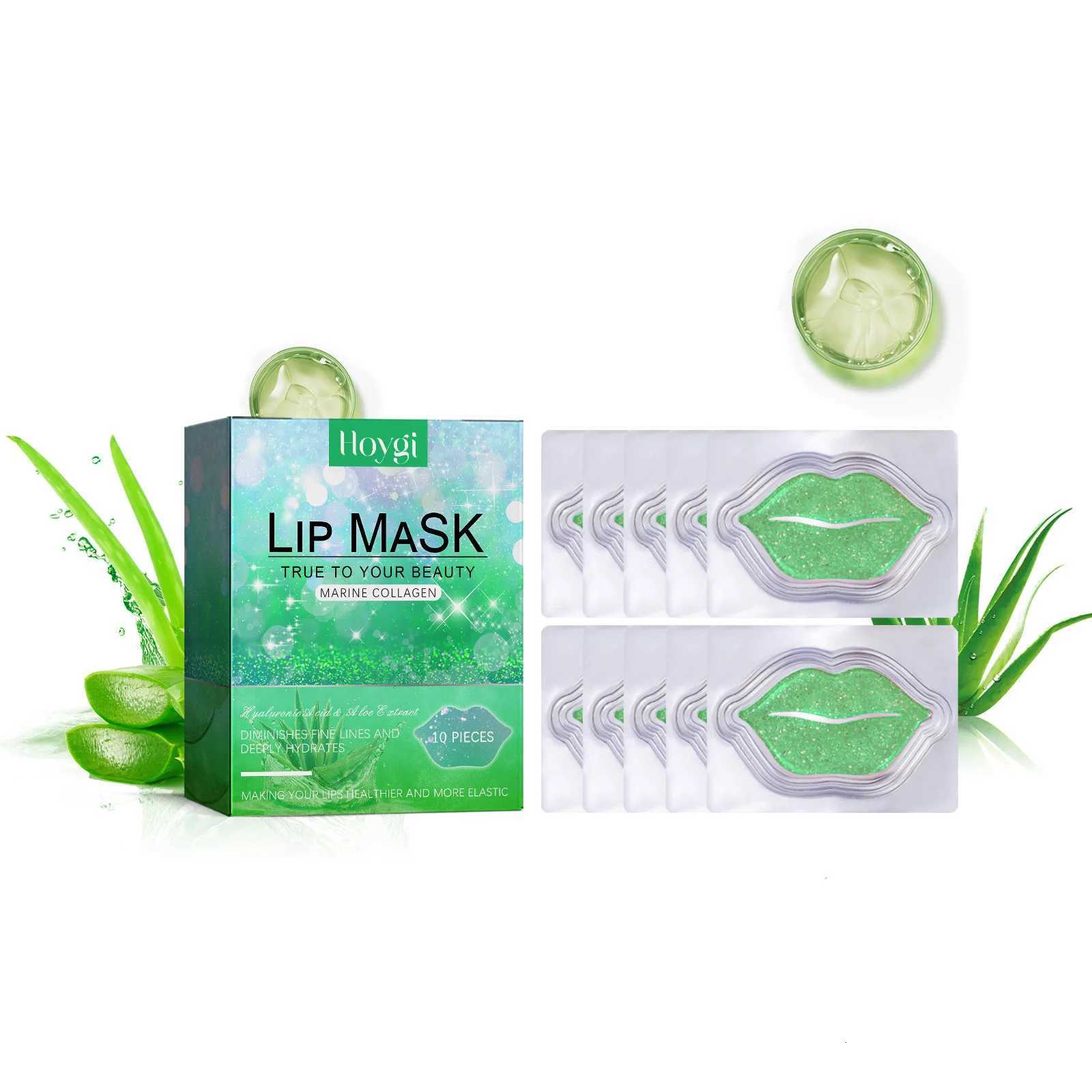 Hoygi 10pcs Aloe Exfoliating Lip Mask Plumping Moisturizing Repairing Smooth Lip Remove Cuticle Dead Skin Gloss Plumper Lip MaskXJ250807