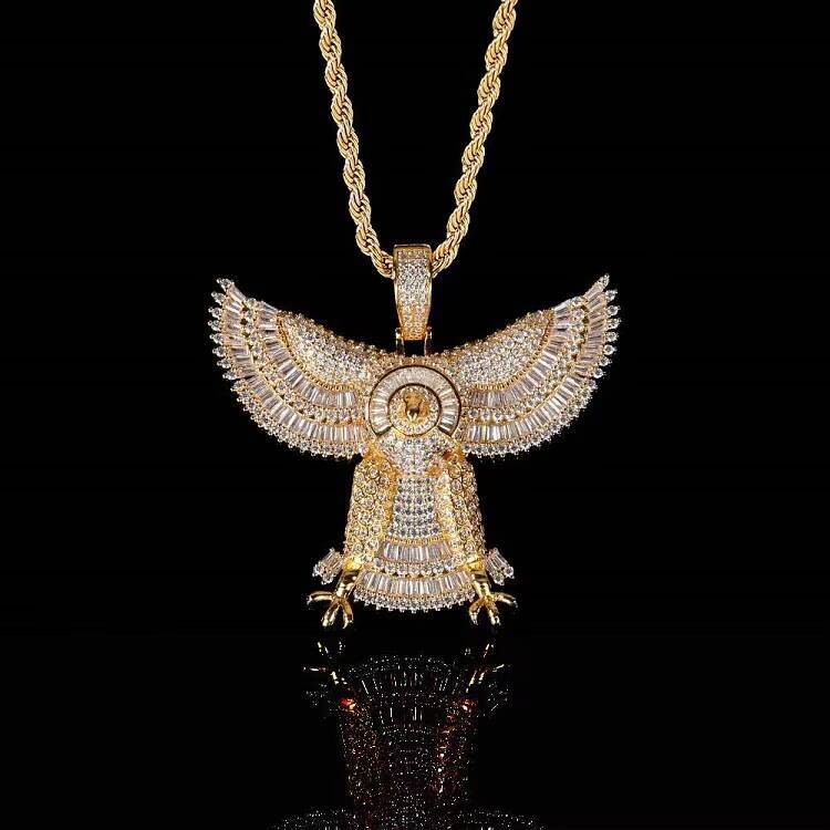 Fashion Eagle Pendant 3A+ CZ Cubic Zirconia Diamonds Iced Out Pendant Gold Plated Copper for Hip Hop Men