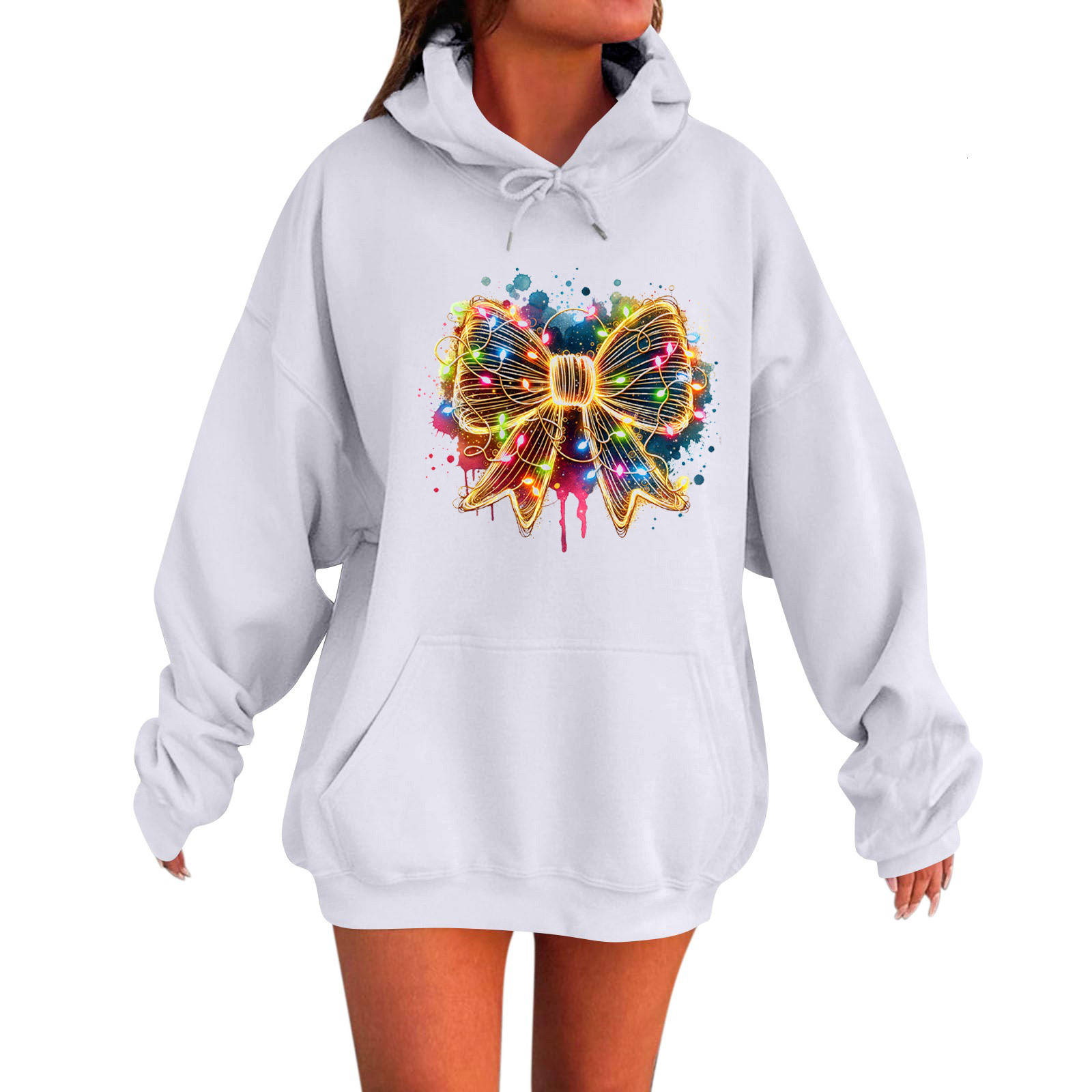 Free Shipping Designer Hoodie For Spring 2025, New Amazon Style Butterfly Bow Letter Printed Fashionable Men's And Women's Hooded Sweatshirt