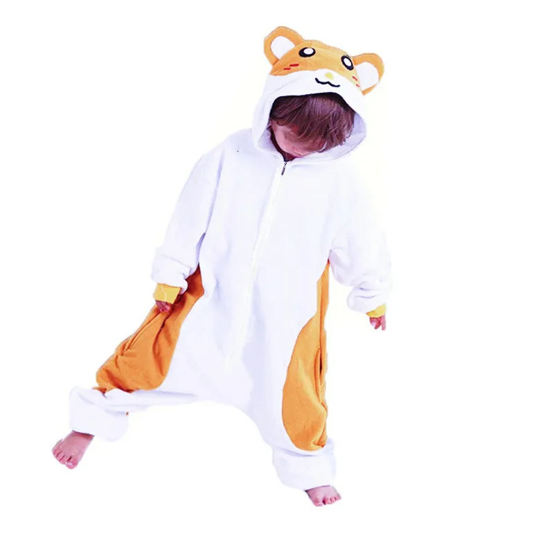Zipper Kids Cartoon Hamster Cosplay Onesie Unicorn Pajama Children Baby Animal Halloween Sleepwear Boy Girls Raccoon Kigurumi 250806
