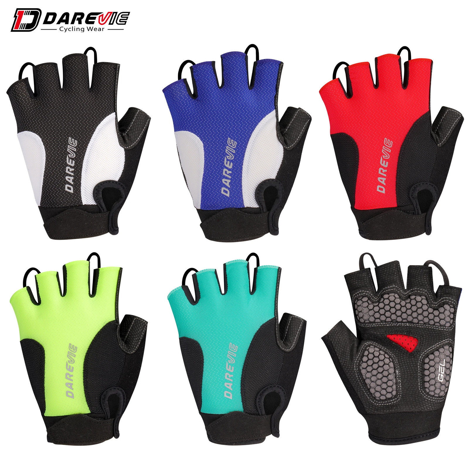 DAREVIE Cycling Gloves GEL Pad 60kgm³ Foam Shockproof Half Finger Men Women Bionic Ergonomic MTB Pro Team 250729