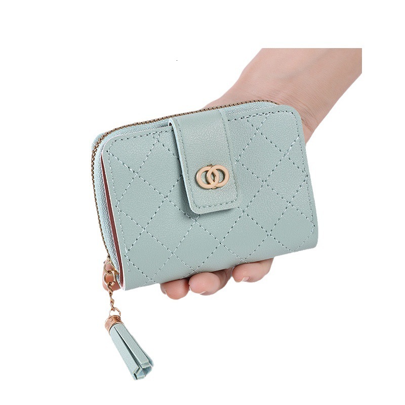 Free Shipping Designer Luxury New Women's Wallet Short Solid Color Card Holder Simple Button Small Coin Purse Casual Handbag