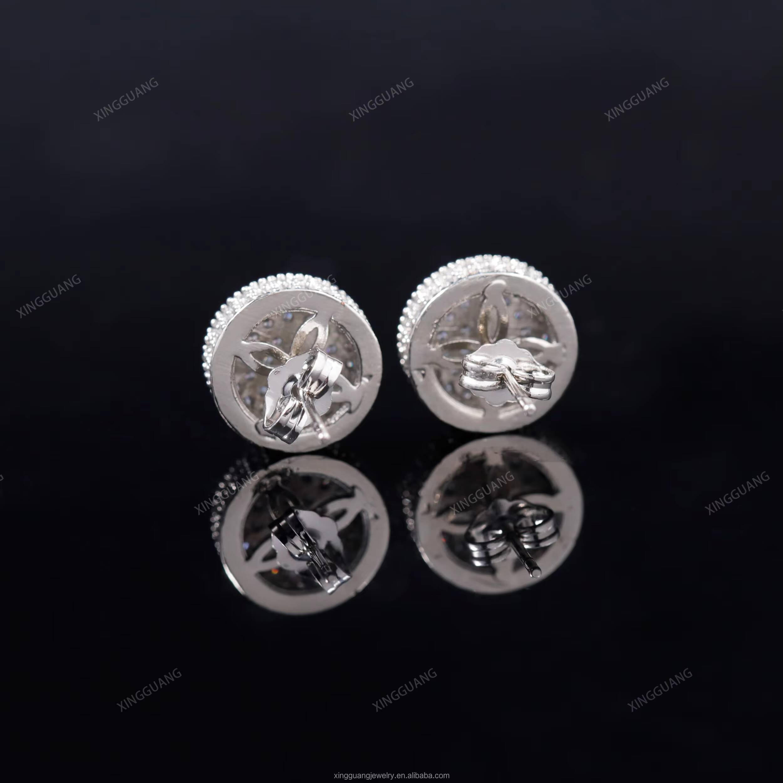 XG Pass Diamond Tester Moissanite Stud Earrings 925 Silver Vvs Moissanite Diamond Earrings Fine Jewelry Earrings for Men Women