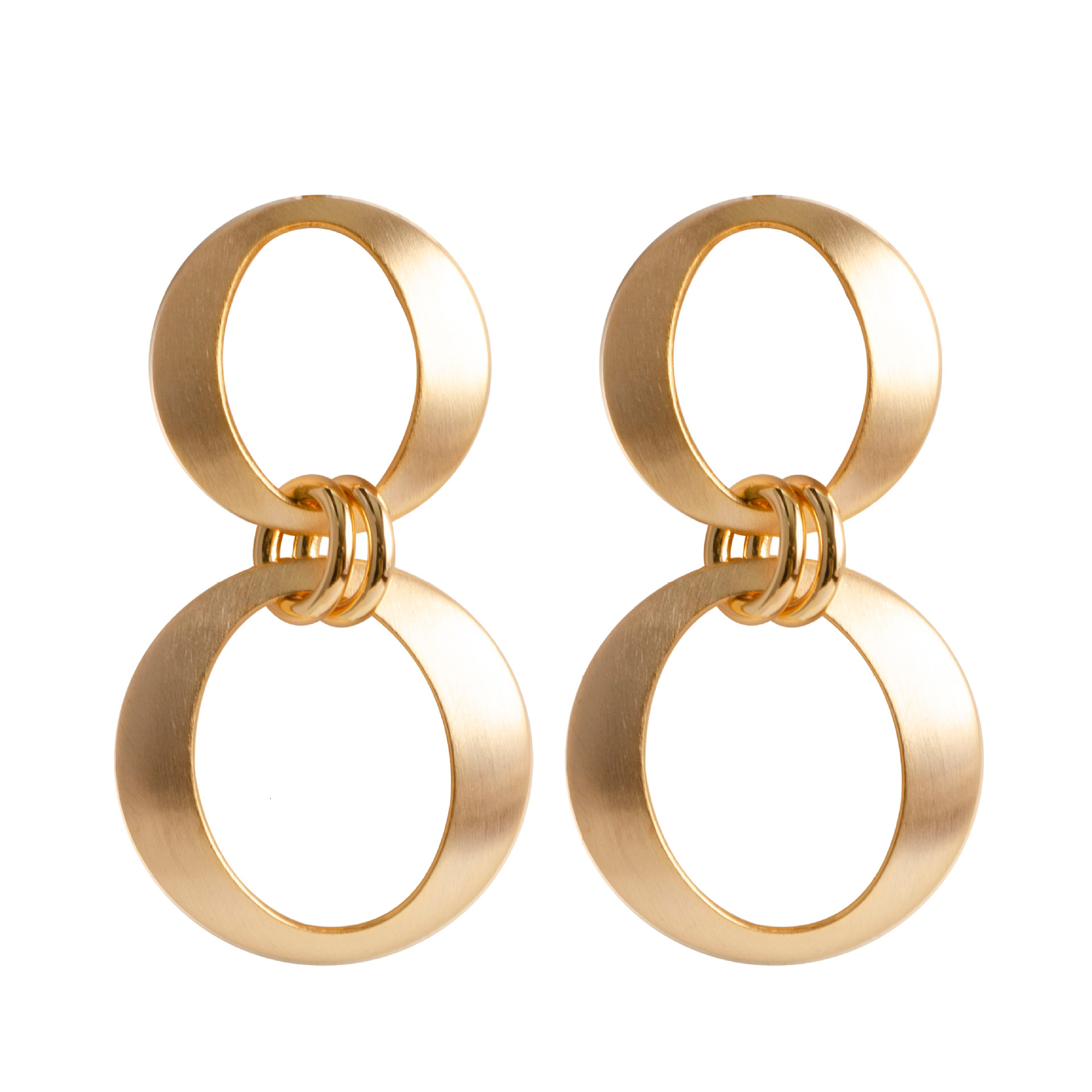 Fashion Simple Style Double Circle Pendant for Women High-end Sier Needle Earrings