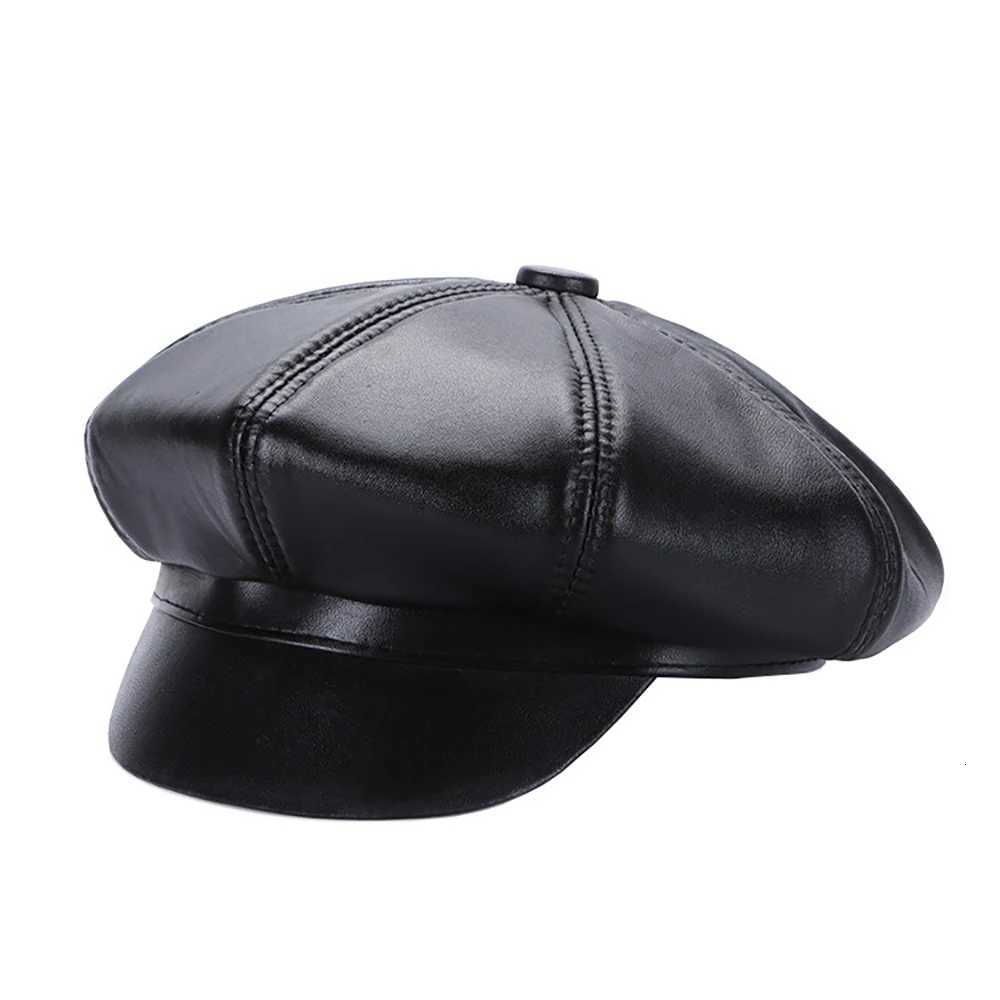 Seasons Genuine Vintage Bonnet Cadet Visor Mens Baseball Hat Cs Leather New Style Newsboy Real Leather Fashion Beret Hat XJ250807