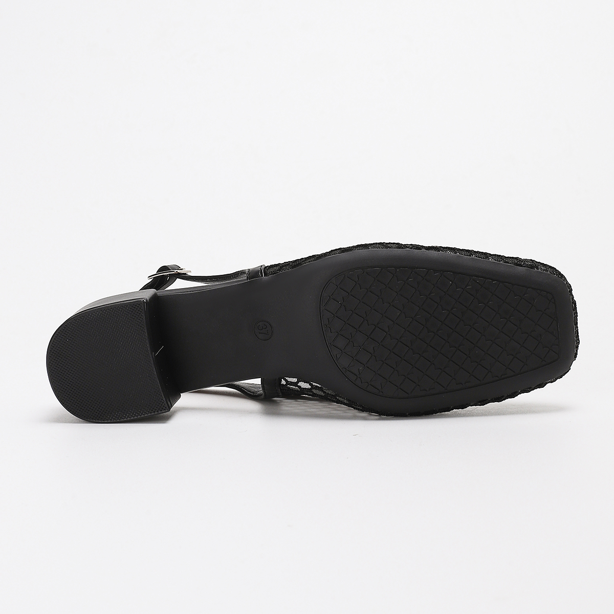 Sandals Women Shoes Stylish square toe casual party/Office buckle breathable solid color perforated mesh high heels