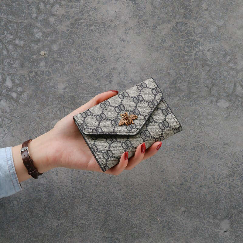 2025 Ins New Simple Short Style 70% off Small Women's Coin Purse Card Holder Leather Wallet Trendy