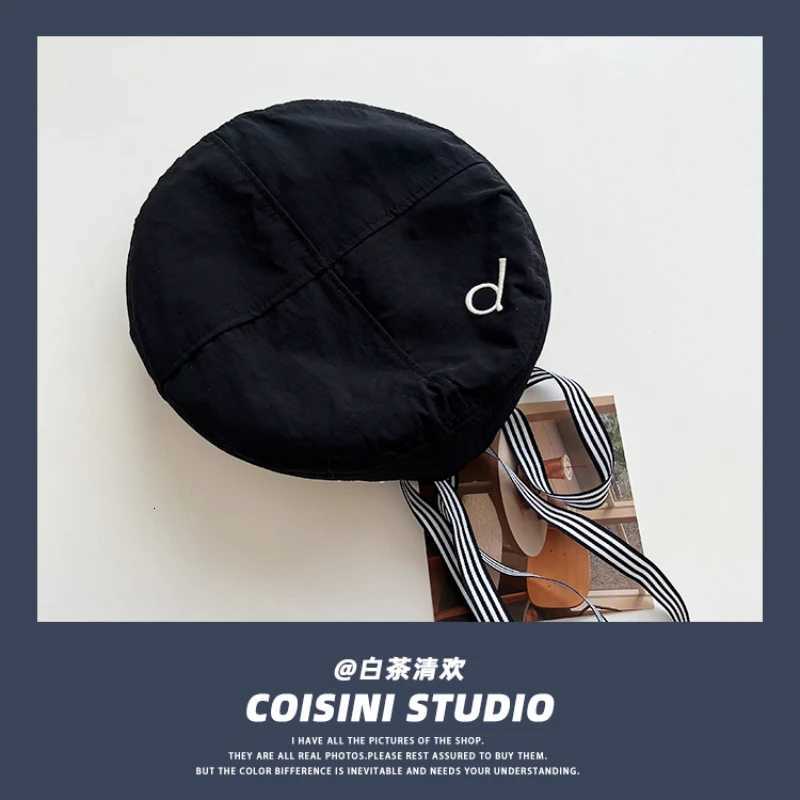 Japanese Retro Bow Streamer Sailor Hat for Women Summer Light and Breathable Versatile Sun Protection Fashion Embroidered Berets XJ250807