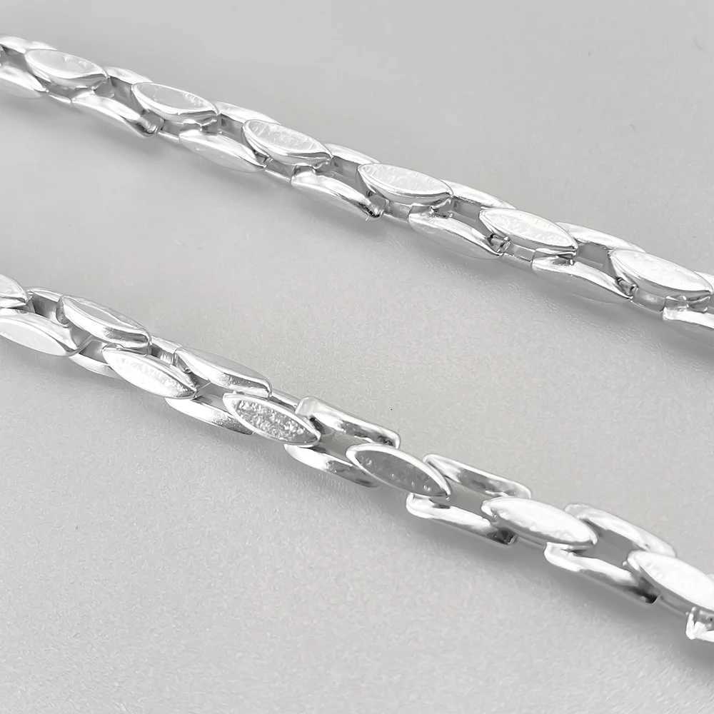 ELANDIS 5mm Stainless Steel Square Chain Bracelet Men Punk Rock Boy Chunky Metal Jewelry Wristband Hand Chain W250807