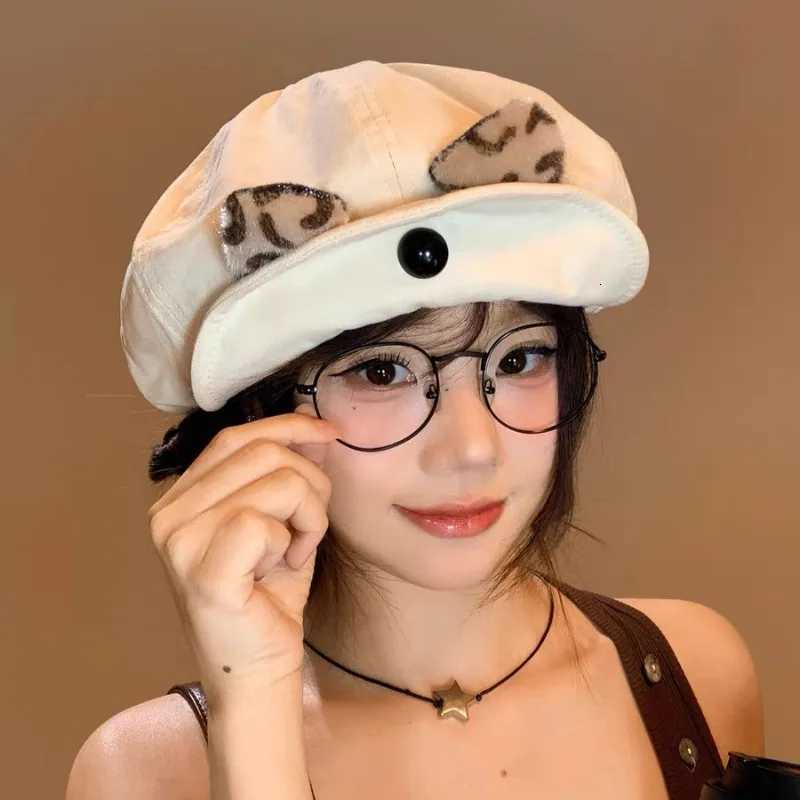 ute Koren Version of Cat Ears Beret Fashion Spring and Summer Street Casual Versatile Star Anise Painter Hat for Womens XJ250807