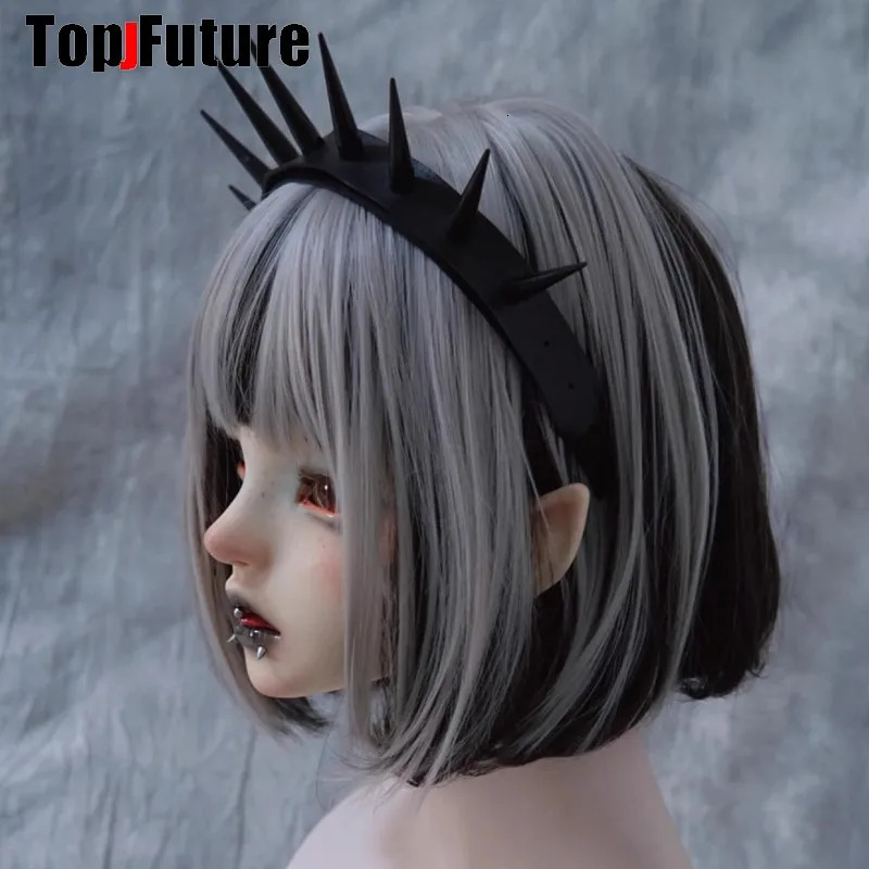 Streetwear Vintage y2k girl women gothic lolita cosplay Harajuku Punk long spike hairbands hairband hair hoop 250730