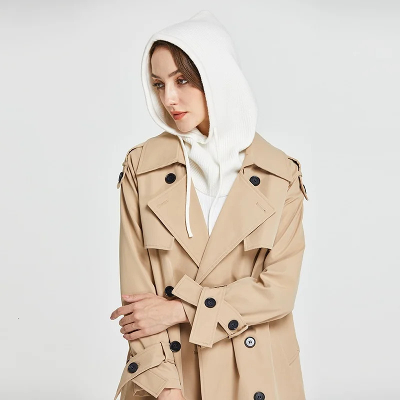 Sparsil Unisex Knit Scarf Hood Hat Winter Women Cashmere Beanie Bonnet Lady Wool Neck Face Protect Balaclava Skullies Men Hooded 250805